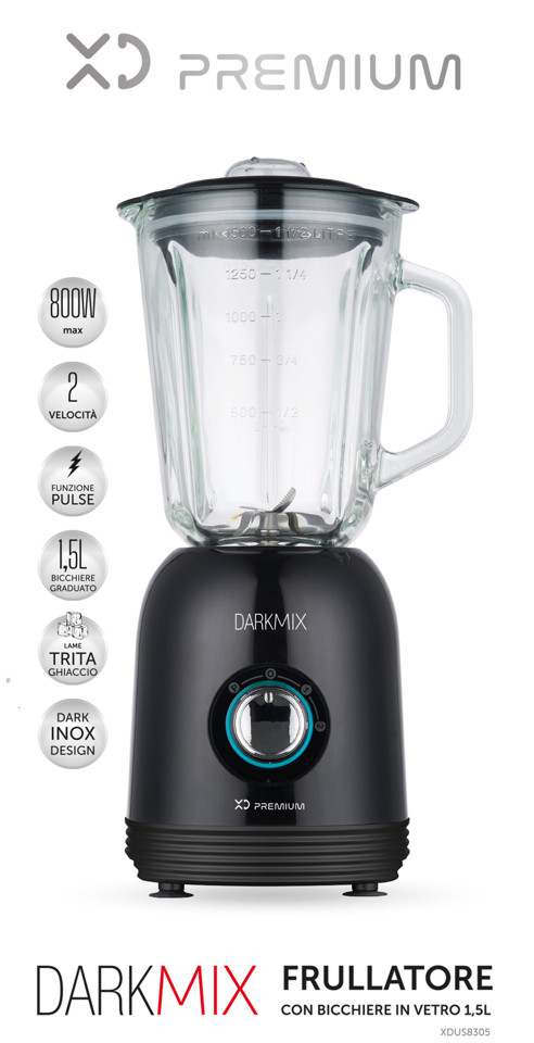 XD Premium XDUS8305 frullatore 1,5 L Frullatore da tavolo 800 W Nero