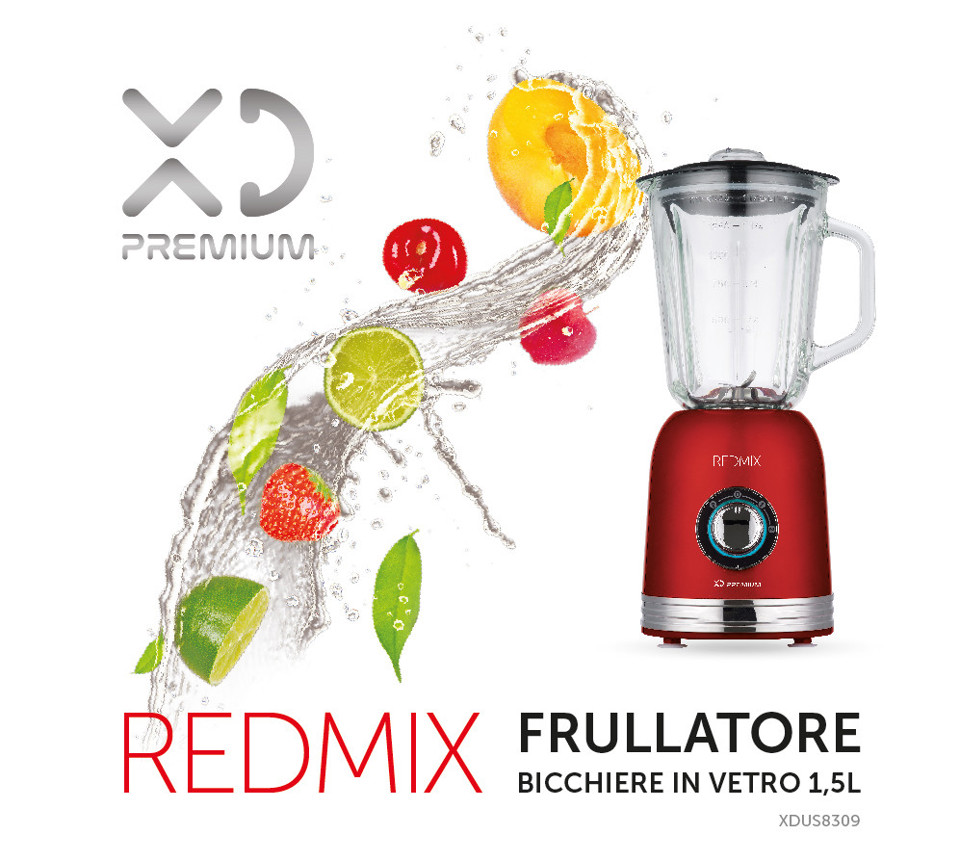 XD Premium XDUS8309 frullatore 1,5 L Frullatore da tavolo 800 W Rosso