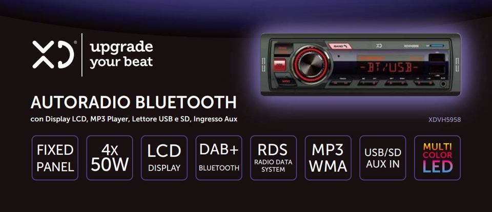 XD Enjoy XDVH5958 Autoradio dab/dab+ , Bluetooth,usb,micro sd,aux
