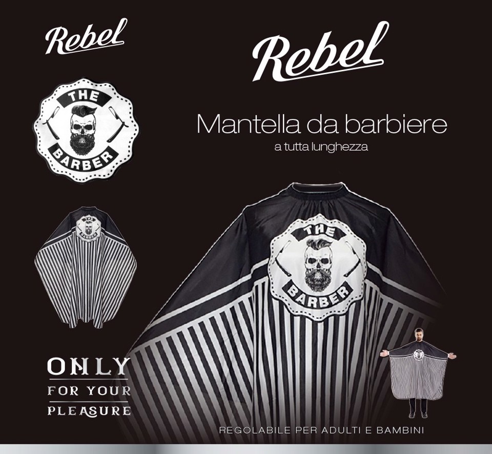 Rebel XDWGBS006 mantella da barbiere per il taglio dei capelli taglia unica unisex