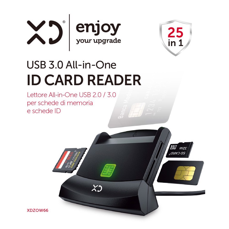 XD Enjoy XDZOW66 lettore di card readers USB USB 3.2 Gen 1 (3.1 Gen 1) Nero