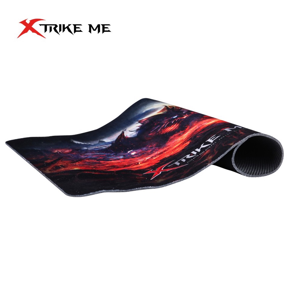 Xtrike Me MP-002 Tappetino per mouse per gioco da computer Nero, Rosso