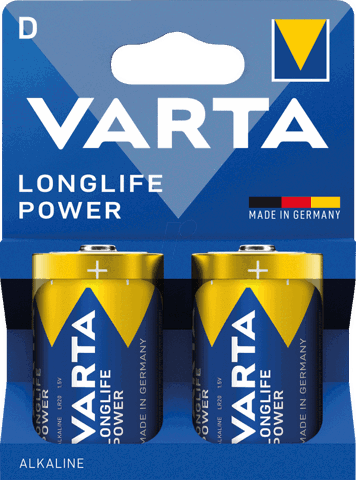 Varta Longlife Power, Batteria Alcalina, D (Mono), 2 pz, Made in Germany
