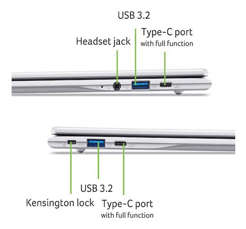 Acer Chromebook 315 CB315-8H-88G3 + Mouse wireless MediaTek Kompanio Kompanio 540 39,6 cm (15.6") Full HD 4 GB DDR5-SDRAM 64 GB eMMC Wi-Fi 6E (802.11ax) ChromeOS Italiano Argento