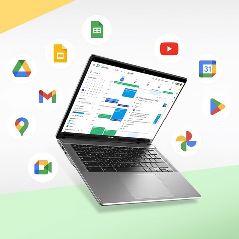 Acer Chromebook Spin 314 CP314-2HN-C41C Intel® N N100 35,6 cm (14") Touch screen WUXGA 8 GB LPDDR5-SDRAM 128 GB eMMC Wi-Fi 6E (802.11ax) ChromeOS Argento QWERTY Italiano