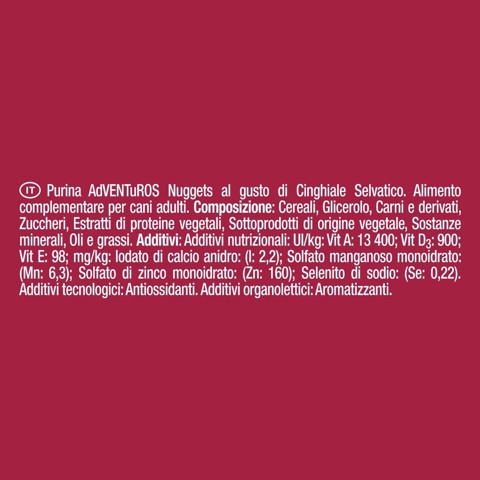 ADVENTUROS 12332727 Nuggets Snack Cane al gusto Cinghiale 90 g