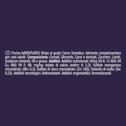 ADVENTUROS 12332735 Strips Snack Cane al gusto Cervo 90 g