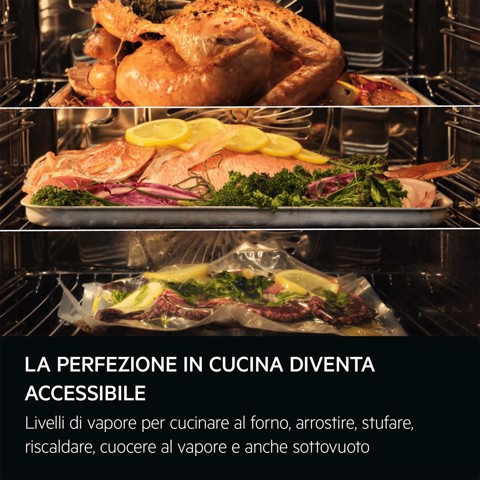 AEG Forno Incasso Steam Pro (100% Vapore, 50% Vapore, 25 %Vapore + Sous Vide) + Wi Fi + Camera Classe A++ 60 Cm TP9SB881DT