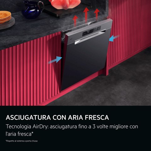AEG Lavastoviglie Incasso 60 Cm - Flat Sottopiano 14 Coperti Classe A 40 Dba MADE IN ITALY GU8200A2SGM