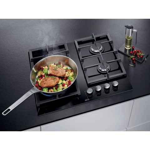 AEG Piano Gas Comandi Frontali 60 Cm HKB64420NB