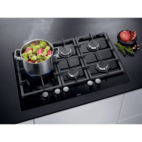 AEG Piano Gas Comandi Frontali 75 Cm HKB75820NB