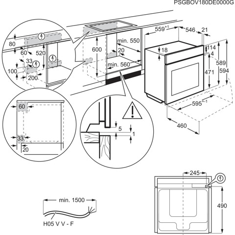 AEG Series 7000 Forno Incasso Pirolitico Classe A++ 60 Cm TE8PB731AT MADE IN EUROPE