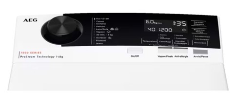 AEG Series 7000 LTR7E37S lavatrice Caricamento dall'alto 7 kg 1300 Giri/min Bianco