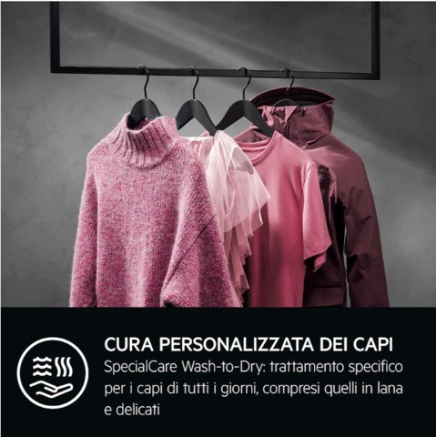 AEG Series 9000 LWR9E106AB lavasciuga Libera installazione Caricamento frontale Bianco B