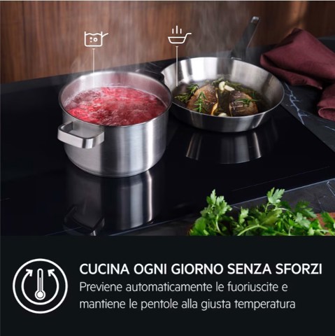 AEG TI84IB30IZ piano cottura Nero Da incasso 80 cm Piano cottura a induzione 4 Fornello(i)