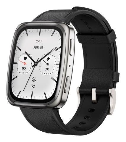 Amazfit Active 2 Square secondo cinturino rosso in silicone Vetro zaffiro con display AMOLED Pagamento contactless 5 sistemi satellitari & mappe offline Durata della batteria fino a 10 giorni
