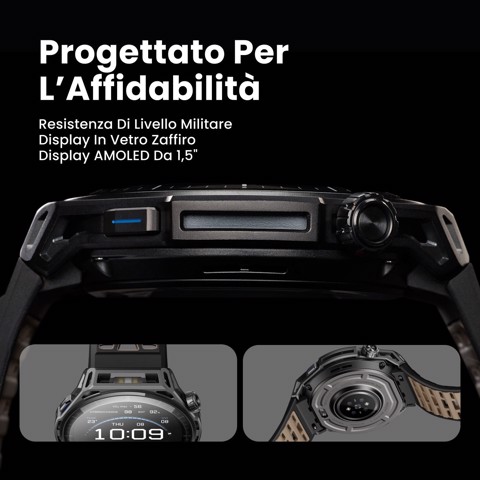 Amazfit Balance 3 3,81 cm (1.5") AMOLED 51 mm Digitale 480 x 480 Pixel Touch screen Acciaio inox Wi-Fi GPS (satellitare)