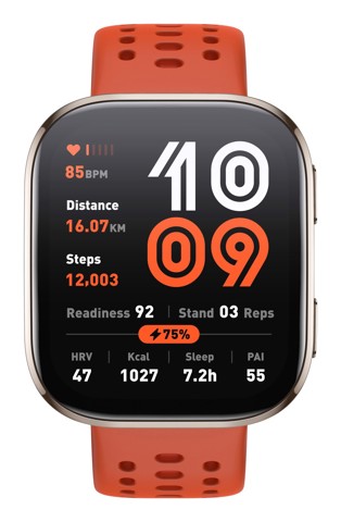 Amazfit Bip 6 Red 5 cm (1.97") AMOLED Digitale 390 x 450 Pixel Touch screen Argento GPS (satellitare)
