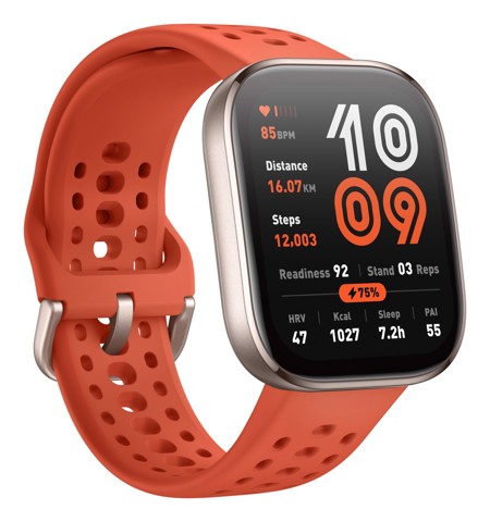 Amazfit Bip 6 Red 5 cm (1.97") AMOLED Digitale 390 x 450 Pixel Touch screen Argento GPS (satellitare)