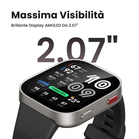 Amazfit Bip Max 5,26 cm (2.07") AMOLED Digitale 432 x 514 Pixel Touch screen Blu Wi-Fi GPS (satellitare)