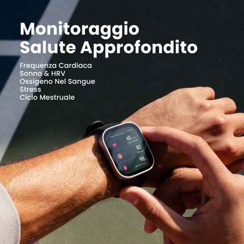 Amazfit Bip Max 5,26 cm (2.07") AMOLED Digitale 432 x 514 Pixel Touch screen Blu Wi-Fi GPS (satellitare)