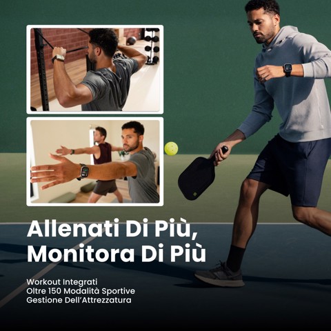 Amazfit Bip Max 5,26 cm (2.07") AMOLED Digitale 432 x 514 Pixel Touch screen Blu Wi-Fi GPS (satellitare)