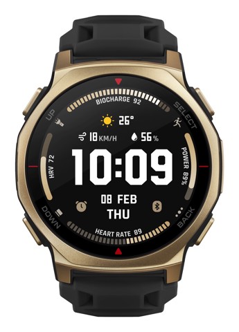 Amazfit T-rex 3 Pro 3,35 cm (1.32") AMOLED 44 mm Digitale 466 x 466 Pixel Touch screen Oro Wi-Fi GPS (satellitare)