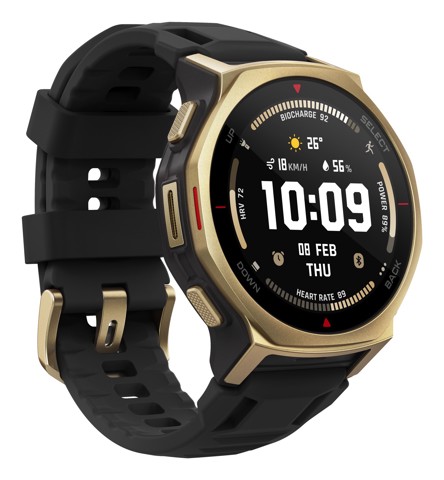 Amazfit T-rex 3 Pro 3,35 cm (1.32") AMOLED 44 mm Digitale 466 x 466 Pixel Touch screen Oro Wi-Fi GPS (satellitare)