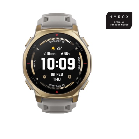 Amazfit T-rex 3 Pro 3,35 cm (1.32") AMOLED 44 mm Digitale 466 x 466 Pixel Touch screen Oro Wi-Fi GPS (satellitare)