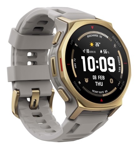 Amazfit T-rex 3 Pro 3,35 cm (1.32") AMOLED 44 mm Digitale 466 x 466 Pixel Touch screen Oro Wi-Fi GPS (satellitare)