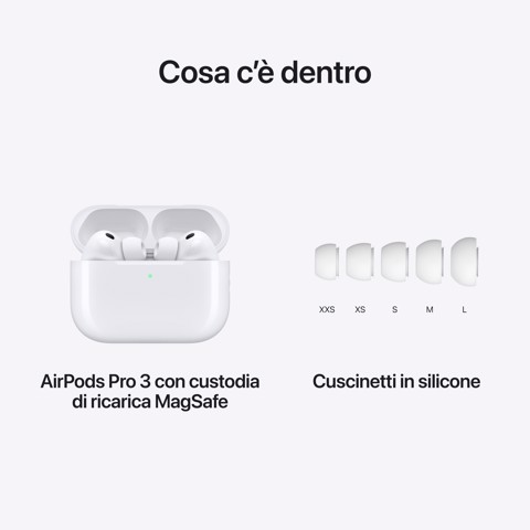 Apple AirPods Pro (terza generazione) AirPods Pro (3rd generation) Auricolare True Wireless Stereo (TWS) In-ear Chiamate/Musica/Sport/Tutti i giorni Bluetooth Bianco