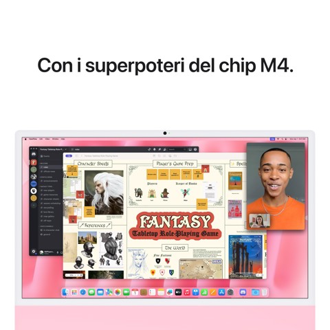Apple iMac 24"Retina Display 4,5K, Chip M4 con CPU 8‑core, GPU 8‑core, 16GB, 256GB SSD, Rosa