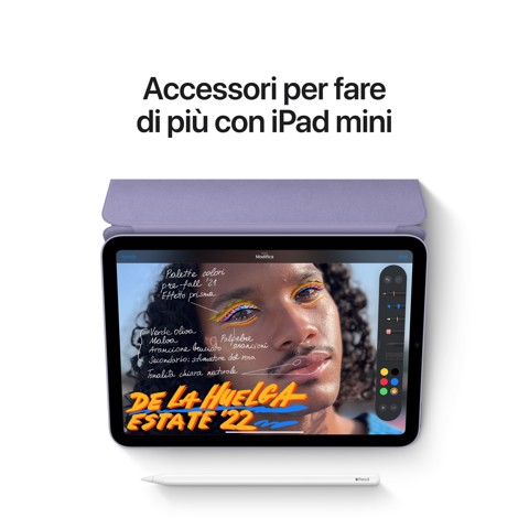 Apple iPad mini, 8.3" LED, 2266 x 1488, A15 Bionic, 64GB, 802.11ax Wi‑Fi 6, Bluetooth 5.0, Touch ID, 12MP + 12MP, iPadOS