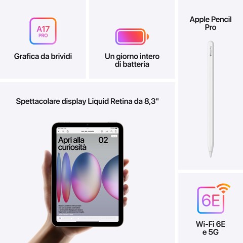 Apple iPad mini Wi-Fi + Cellular 512GB - Galassia