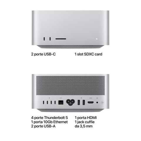 Apple Mac Studio : Chip M5 Max con cpu 18 core e gpu 32 core, 512GB SSD