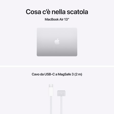 Apple MacBook Air 13" M5 chip 10‑core CPU 8‑core GPU, 16GB, 512GB SSD - Argento
