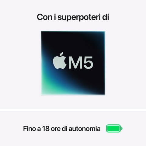 Apple MacBook Air 15" M5 chip 10‑core CPU 10‑core GPU, 24GB, 1TB SSD - Mezzanotte