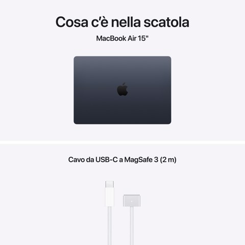 Apple MacBook Air 15" M5 chip 10‑core CPU 10‑core GPU, 24GB, 1TB SSD - Mezzanotte