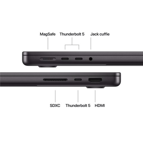 Apple MacBook Pro 14" M5 Pro chip 18‑core CPU 20‑core GPU, 24GB, 2TB SSD - Nero siderale