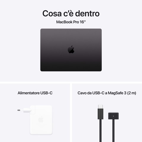 Apple MacBook Pro 16": Chip M4 Max con cpu 16 core e gpu 40 core, 1TB SSD - Nero siderale