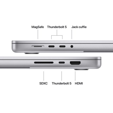 Apple MacBook Pro 16" M5 Max chip 18‑core CPU 32‑core GPU, 36GB, 2TB SSD - Argento