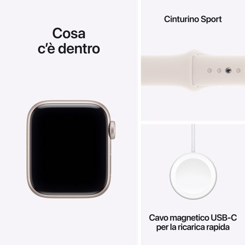 Apple Watch SE (3nd generation) SE 3 GPS 40mm Cassa Alluminio Galassia con Sport Band Galassia - M/L