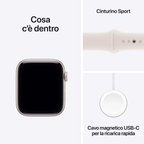 Apple Watch SE (3nd generation) SE 3 GPS 44mm Cassa Alluminio Galassia con Sport Band Galassia - M/L
