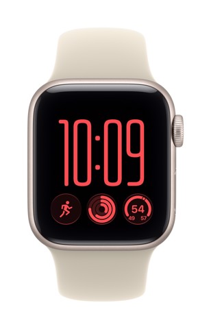 Apple Watch SE (3nd generation) SE 3 GPS, Cassa 40 mm in alluminio galassia con Cinturino Sport sabbia - S/M