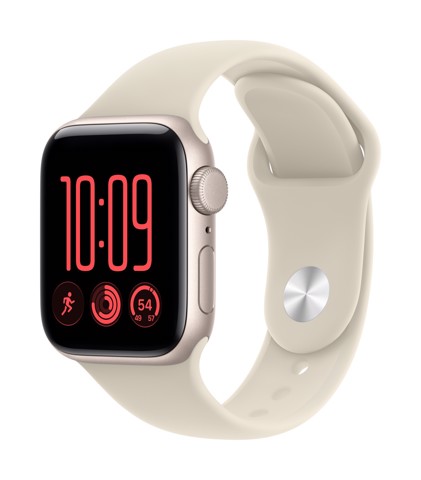 Apple Watch SE (3nd generation) SE 3 GPS, Cassa 40 mm in alluminio galassia con Cinturino Sport sabbia - M/L