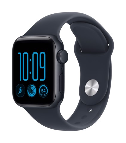 Apple Watch SE (3nd generation) SE 3 GPS, Cassa 40 mm in alluminio mezzanotte con Cinturino Sport blu marino - S/M