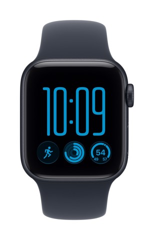 Apple Watch SE (3nd generation) SE 3 GPS, Cassa 40 mm in alluminio mezzanotte con Cinturino Sport blu marino - S/M