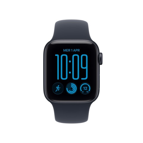 Apple Watch SE (3nd generation) SE 3 GPS + Cellular, Cassa 40 mm in alluminio mezzanotte con Cinturino Sport blu marino - M/L