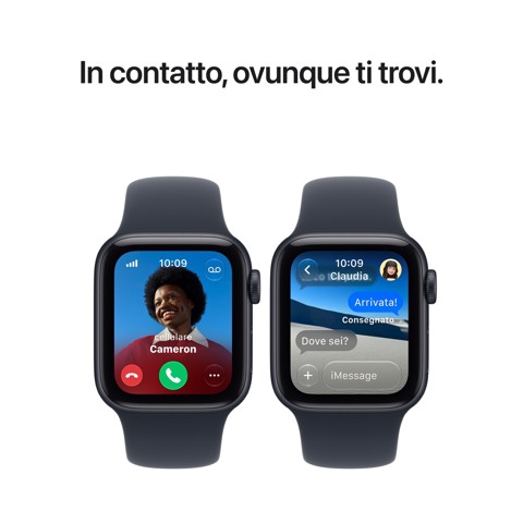 Apple Watch SE (3nd generation) SE 3 GPS + Cellular, Cassa 40 mm in alluminio mezzanotte con Cinturino Sport blu marino - M/L