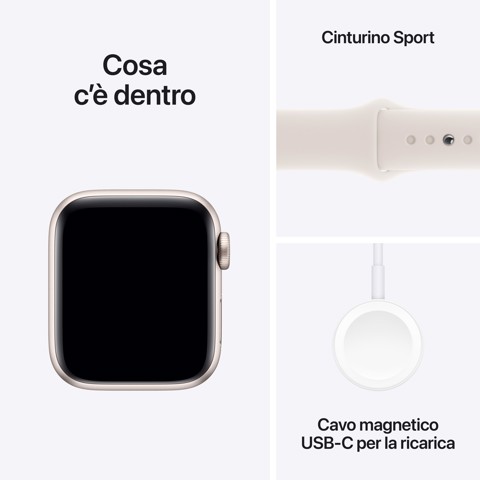 Apple Watch SE GPS 40mm Cassa Alluminio Galassia con Galassia Sport Band - S/M